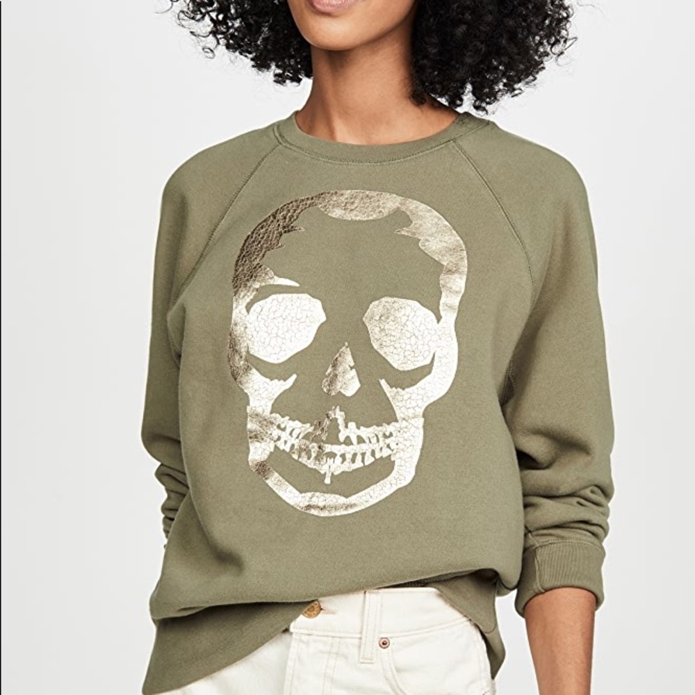 Zadig and Voltaire Upper Skull Kaki Sweatshirt